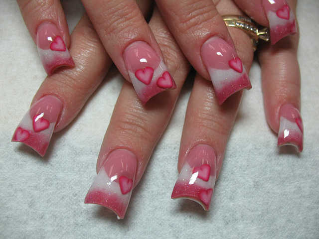 cute idea for valentines day nail design