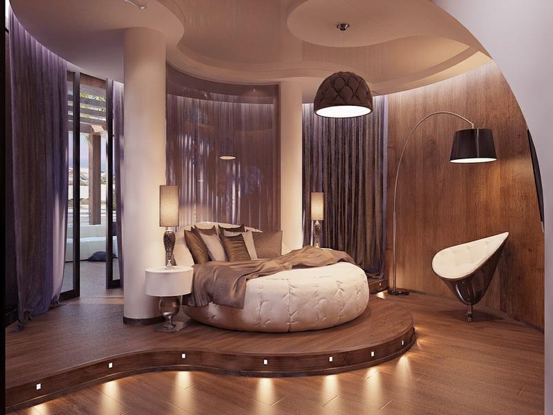 bedroom luxury modern glamorous designs bed decor amazing round curtains contemporary cool lamps chair light glamour