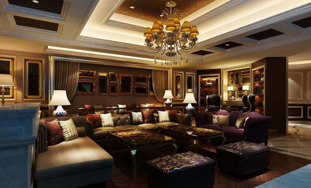 living luxurious luxury designs ceiling lighting interior european classic rooms modern fascinating cool brown dark lounge pendant interiors decorating leave