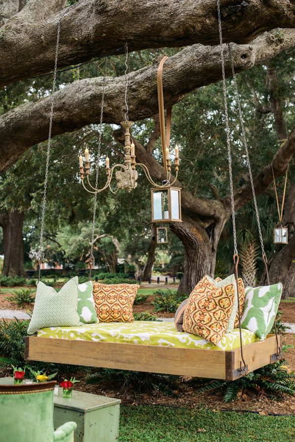 romantic outdoor swing 18 Of The Worlds Best DIY Outside Seating Ideas