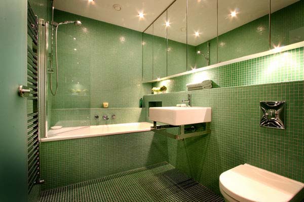 image of bathroom glass tile ideas. how to use green in bathroom