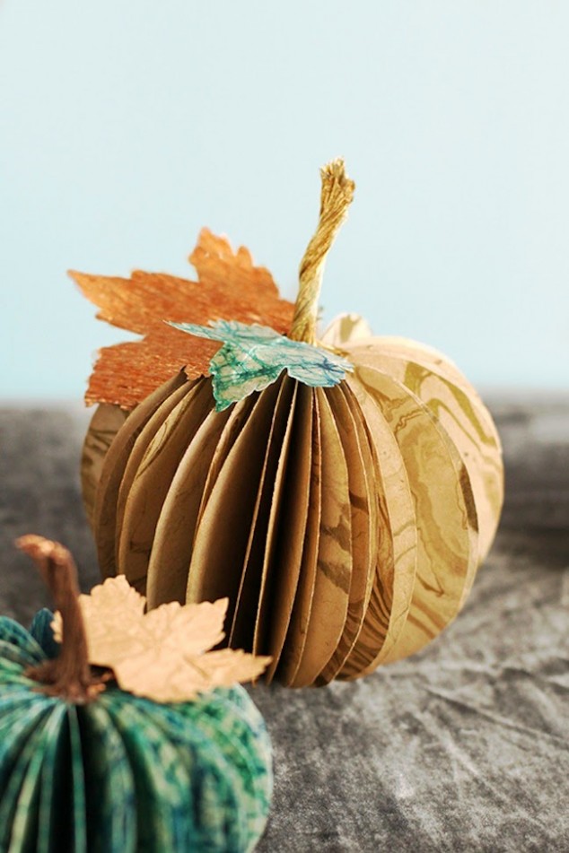 thanksgiving paper diy centerpiece crafts pumpkin easy pumpkins craft projects table minted tutorials fun centerpieces creative accordion tutorial adults template