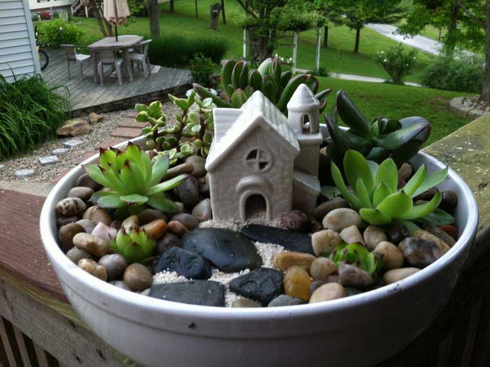 Home Outdoor Decoration Ideas With Mini Succulent Garden Design