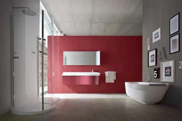 Modern bathroom design271 634x423 12 Red Accent Bathroom Ideas To Fall In Love With
