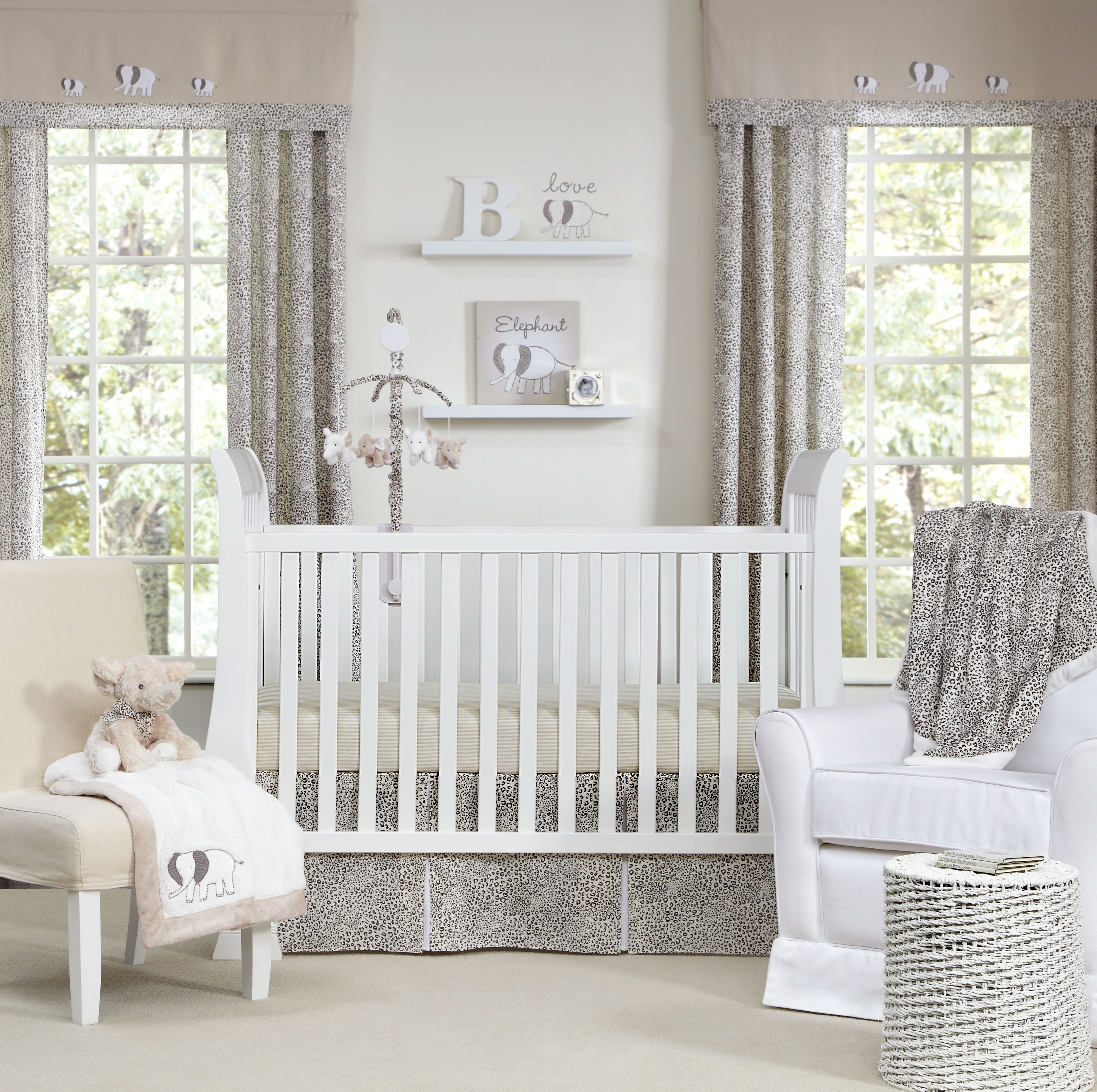Decorating Clean White Themed Baby Girl And Boy Nursery Idea