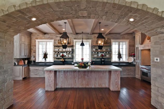 12 Large Stone Archway For Elegant Kitchen Design