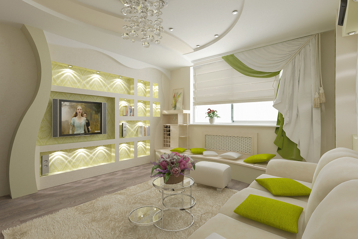 15 Striking Gypsum Board in Living Room