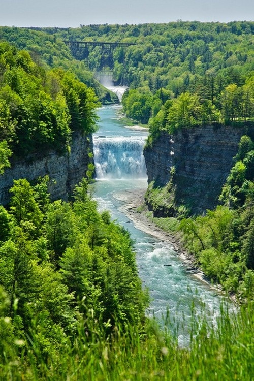 Waterfall Letchworth New York USA Spectacular Places You Should Visit in Your Life