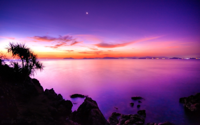 Sunset Moon 20 Fantastic Nature & Landscape Wallpapers