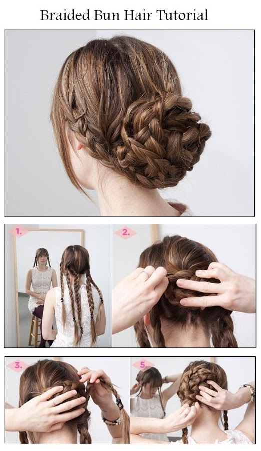 Braided+Bun+Hair+Tutorial 15 Simple and Cute Hairstyle Tutorials 