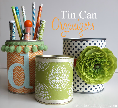 DIY+Tin+Can+Organizers 15 Interesting and Useful DIY Desk Organizers