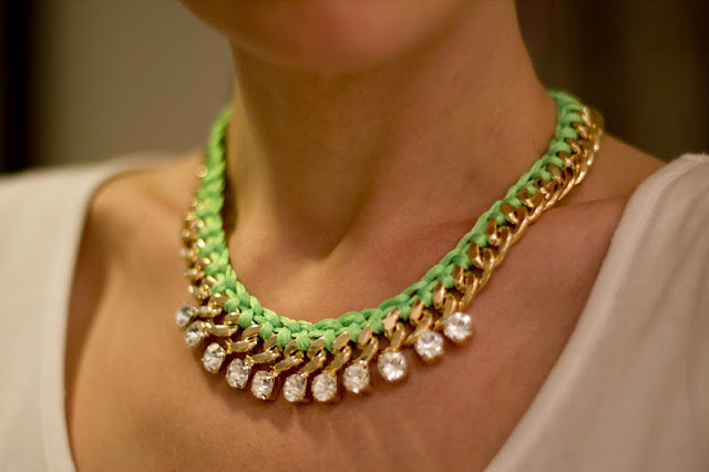 diy neon rope necklace diy woven gold chain necklace fashion blog sydney 20 Ideas For DIY Jewelry You’ll Actually Want To Wear