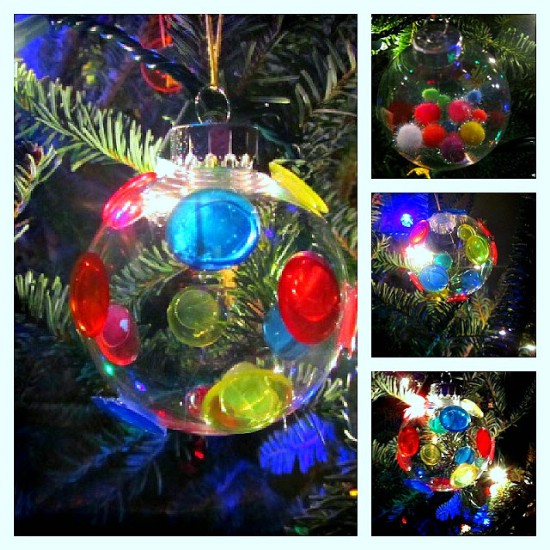 5 colorful glass ornament 15 Festive DIY Christmas Ornaments