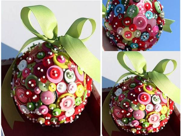 Christmas ornament with buttons 15 Festive DIY Christmas Ornaments