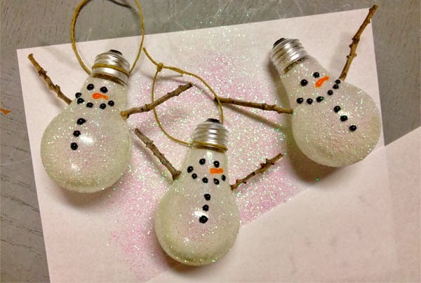 DIY Light Bulb Snowman 1 15 Festive DIY Christmas Ornaments