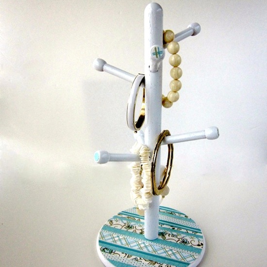 DIY jewelry organizer from a cup holder 15 Awesome DIY Jewelry Holders 