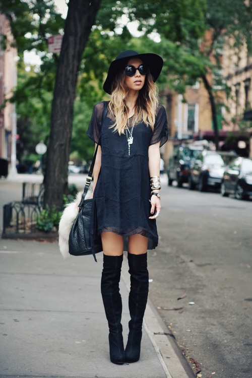 classy Ideas to Complete Your Outfit with Thigh High Boots 