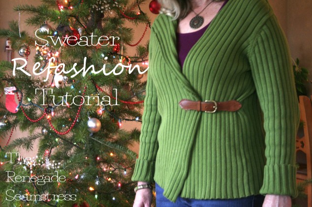 pullover to cardigan refashion tutorial6 634x422 Wonderful Ideas for Refashion Your Old Sweater