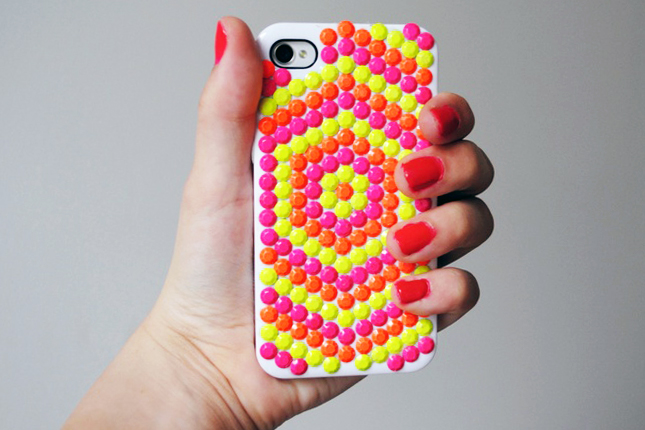 DIYiphoneCase 21 NeonStudded 15 Creative DIY Phone Cases