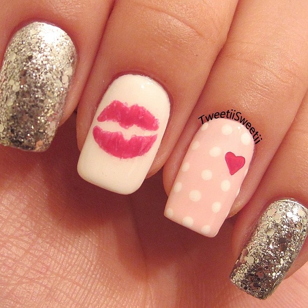 cute love 20 Valentines Day Nail Art Ideas