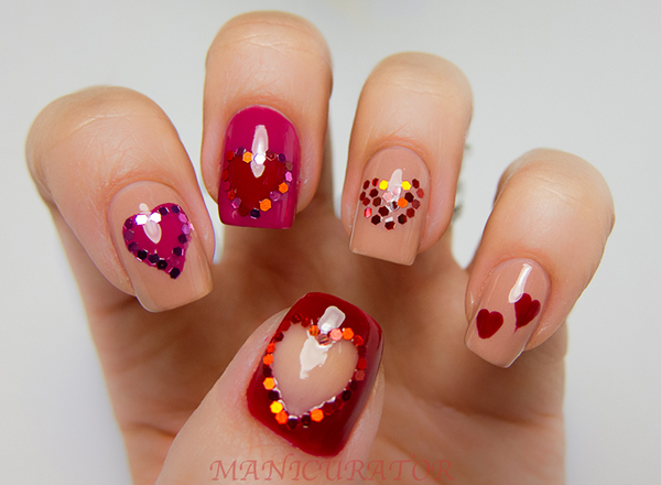 hearts0011 20 Valentines Day Nail Art Ideas