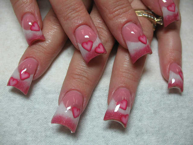 cute valentines day acrylic nail design