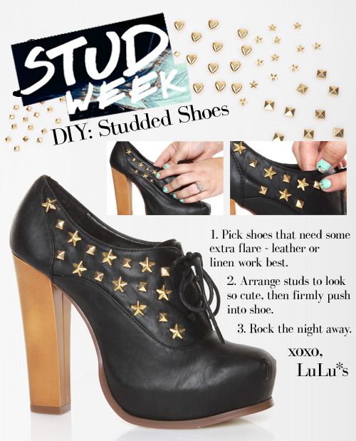 studded shoes Interesting and Easy to make DIY Shoe Projects