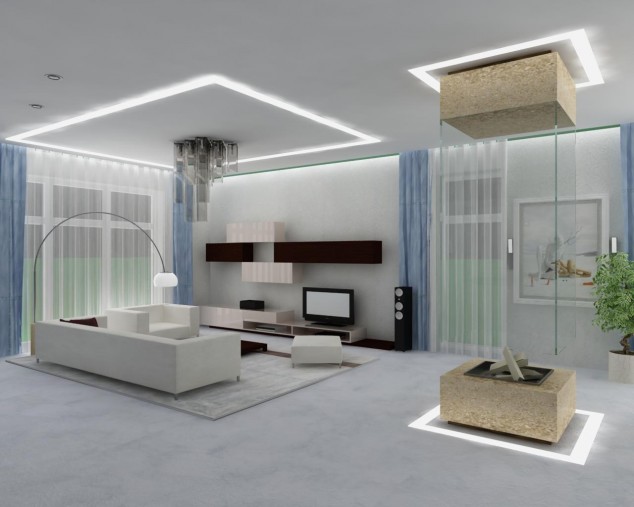 15 Extraordinary Living Room Decorations Living Room Ceiling Light Idea 634x507 15 Extraordinary Living Room Decorations