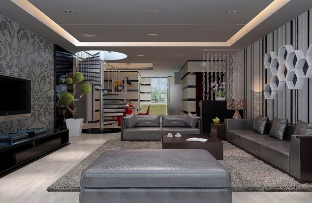 Modern interior design living room 634x413 15 Extraordinary Living Room Decorations