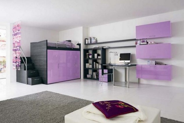 17 Awesome Purple Girls Bedroom Designs 189 Callesella Camerette 20 634x423 17 Awesome Purple Girls Bedroom Designs
