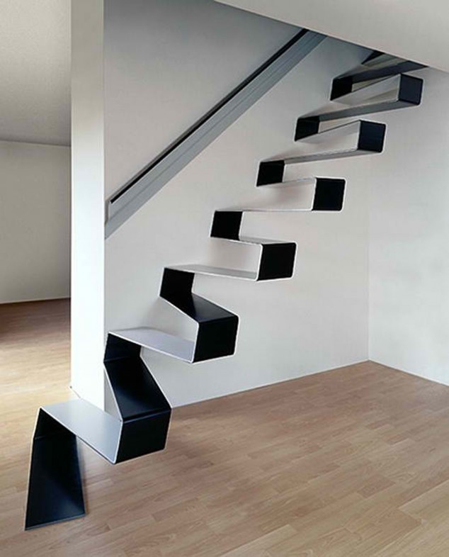 Th i v ng kh v o c u thang 634x786 14 The Most Cool Floating Staircase Designs For Your Home