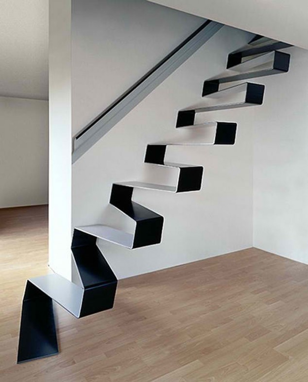14 The Most Cool Floating Staircase Designs For Your Home Th i v ng kh v o c u thang 634x786 14 The Most Cool Floating Staircase Designs For Your Home