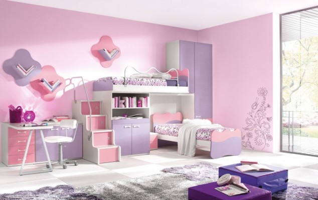 cute designs bedroom furniture for girls kids 634x399 17 Awesome Purple Girls Bedroom Designs