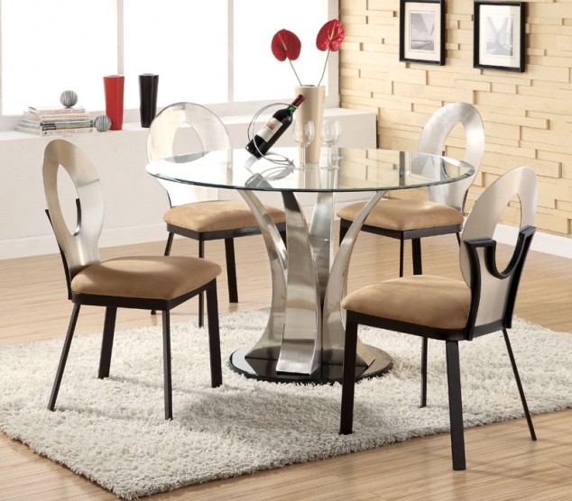 16 Stylish Dining Tables For Your Home extraordinary round glass dining tableg lass round dining table with stylish designs 634x556 16 Stylish Dining Tables For Your Home
