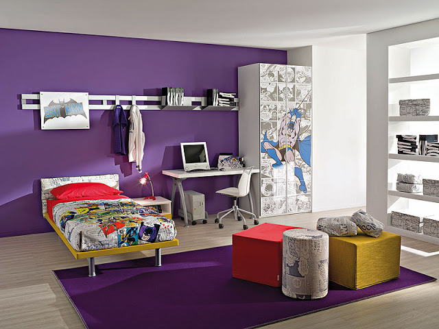 fP batman for the room 17 Awesome Purple Girls Bedroom Designs