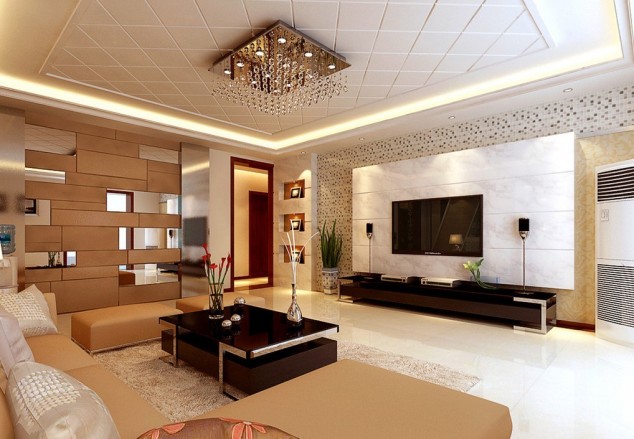 modern living room with best lighting ideas 634x439 16 Impressive Living Room Ceiling Designs You Need To See