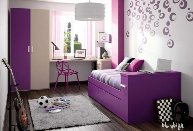 podkhodyashchie tsveta dlya interera detskoj komnaty14 634x432 17 Awesome Purple Girls Bedroom Designs