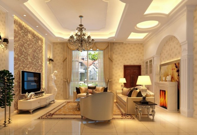 scenic latest ceiling designs for living room 906x623 634x436 16 Impressive Living Room Ceiling Designs You Need To See