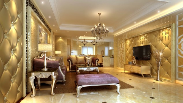 Fascinating European Living Room Ceiling Design 10 Cool Living Room Design Ideas With purple furniture and tiles flooring design 1120x633 634x358 Fascinating European Living Room Ceiling Design