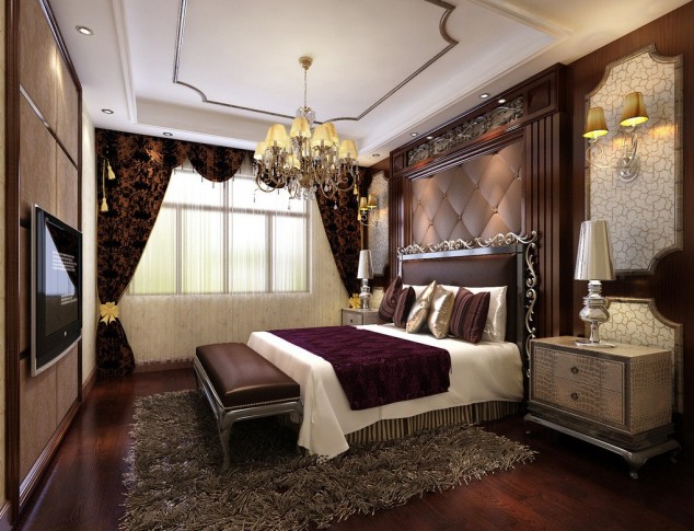 15 Incredibly Modern and Glamour Bedrooms You Will Want To Have Immediately Chandeliers and wall fitting for European classical bedroom 634x485 15 Incredibly Modern and Glamour Bedrooms You Will Want To Have Immediately