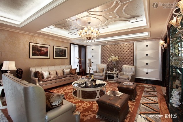 Fascinating European Living Room Ceiling Design rendering of classic european luxury living room decoration living room ceiling decoration effect 634x422 Fascinating European Living Room Ceiling Design