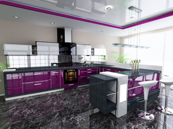 addcb fc ae babddlarge Stunningly Beautiful Purple Kitchen Designs