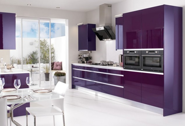 kuchnie 01 634x431 Stunningly Beautiful Purple Kitchen Designs