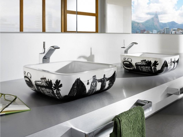 Unique sink with world famous landmark images 634x476 12 The Most Creative Bathroom Sink Designs
