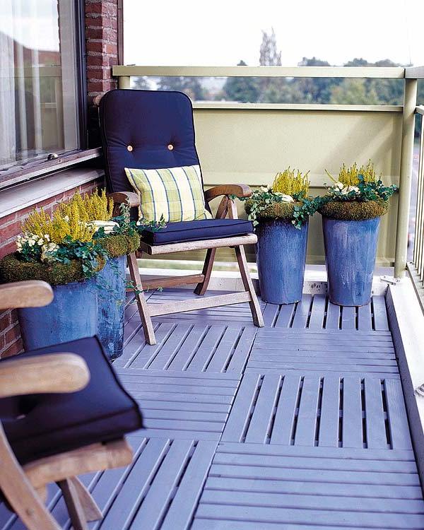 stylish blue balcony design 20 Small Cute Balcony Designs You Will Adore