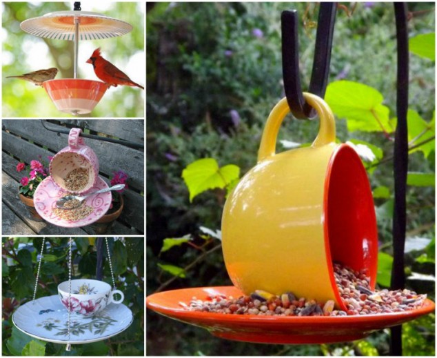 the perfect diy beautiful teacup bird feeder 634x519 20 Cool Ideas How To Reuse Tea Cap