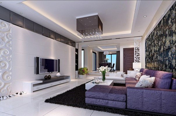 8yRWmIqHLfw 16 Stunning Purple Living Room Design Ideas