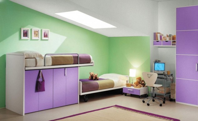 AI Kids Shared Bedroom 18 634x387 21 Of The Most Magical Kids Bedroom Design Ideas