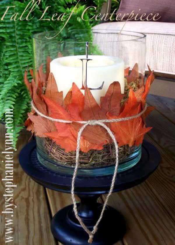 Fallleafdecorationideas15 thumb 15 Must See DIY Fall Inspired Home Decorations With Leaves
