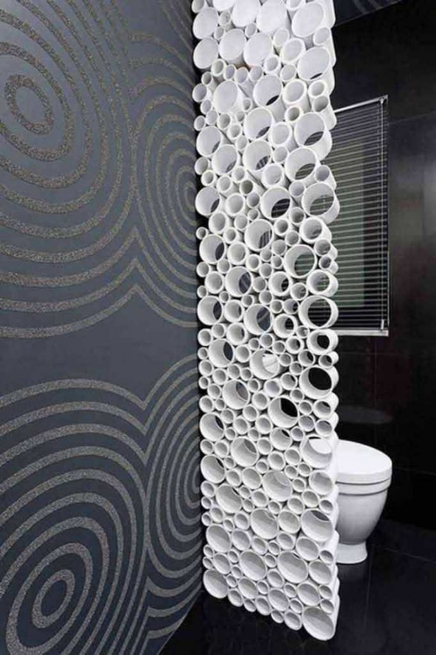 Room Dividers Bathroom 634x952 19 Totally Unexpected PVC Pipe Organizing and Storage Ideas